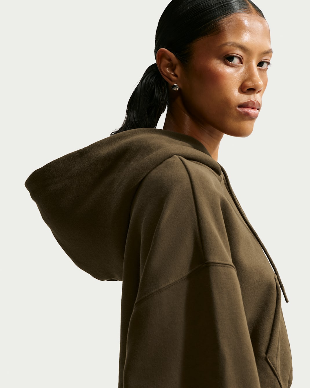 Nike Studio Fleece Medium Weight Women's Oversized Full-Zip Cropped Hoodie