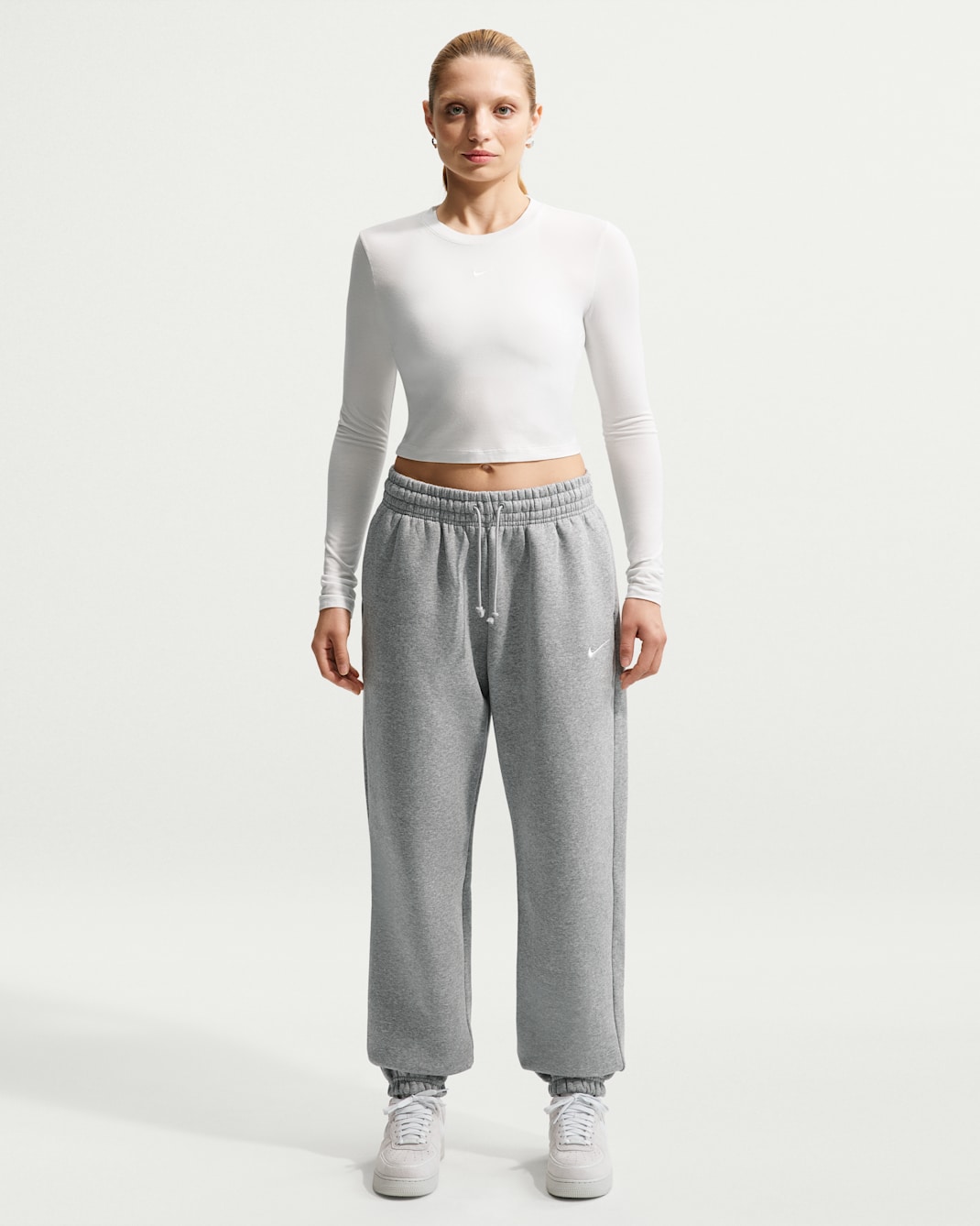 Nike Sportswear Phoenix Fleece Women's High-Waisted Oversized Sweatpants - Dark Grey Heather/Sail