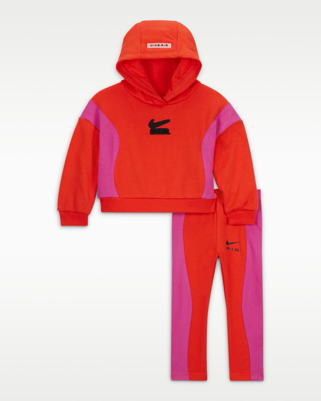 Nike Air French Terry Pullover Hoodie and Leggings Set Baby (12–24M) Set - Picante Red