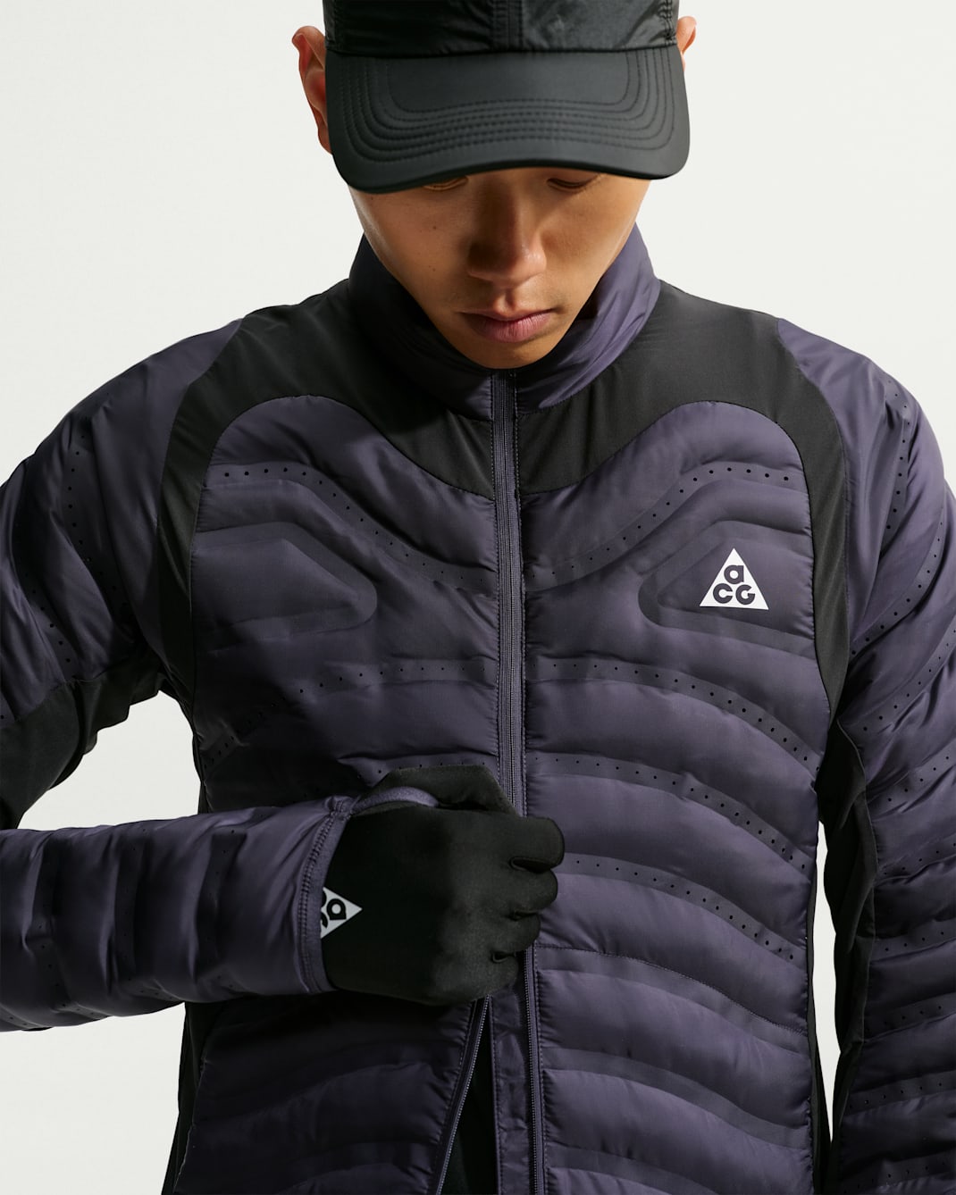 ACG 라바 로프트 남성 써마 핏 트레일 러닝 재킷 - 그리드아이언/블랙/그리드아이언/서밋 화이트