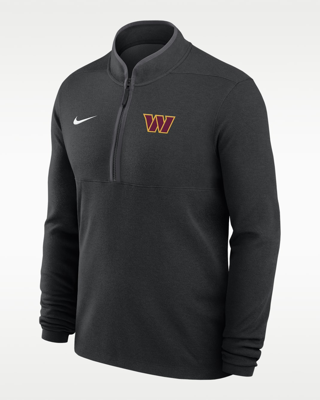 Washington Commanders Logo Victory Men's Nike Dri-FIT NFL 1/2-Zip Long-Sleeve Top - Black
