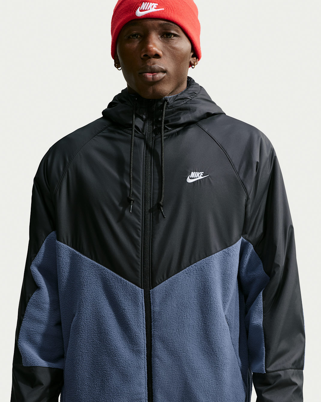 Giacca ampia con zip a tutta lunghezza Therma-FIT Nike Windrunner – Uomo - Diffused Blue/Nero/Bianco