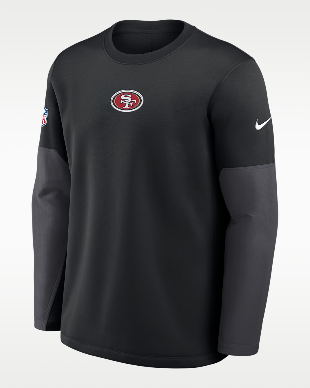 San Francisco 49ers Scripted To Win Sideline Coach Men's Nike Therma-FIT NFL Long-Sleeve T-Shirt - Black