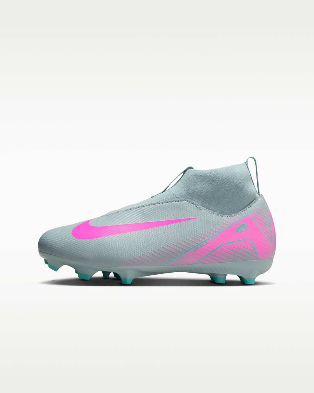 Nike Jr. Mercurial Superfly 10 Academy Younger/Older Kids' Multi-Ground High-Top Football Boot - Ocean Cube/Pink Blast