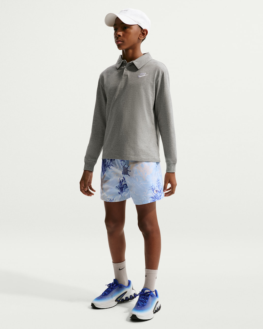 Shorts de tejido Woven de 12 cm para niños talla grande Nike Sportswear Club - Azul celestino/Gris partícula