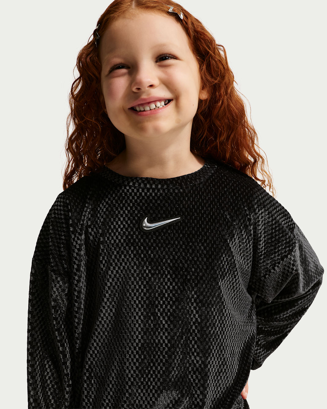 Nike Little Kids' Swoosh Sparkle 2-Piece Velvet Pants Set