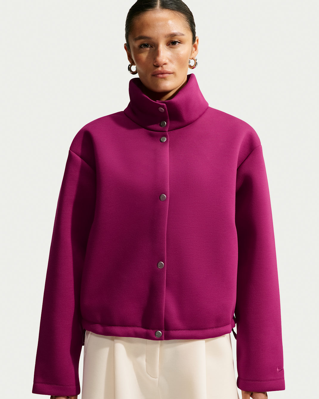 Nike Article Fleece Women's Oversized Jacket - True Berry/True Berry