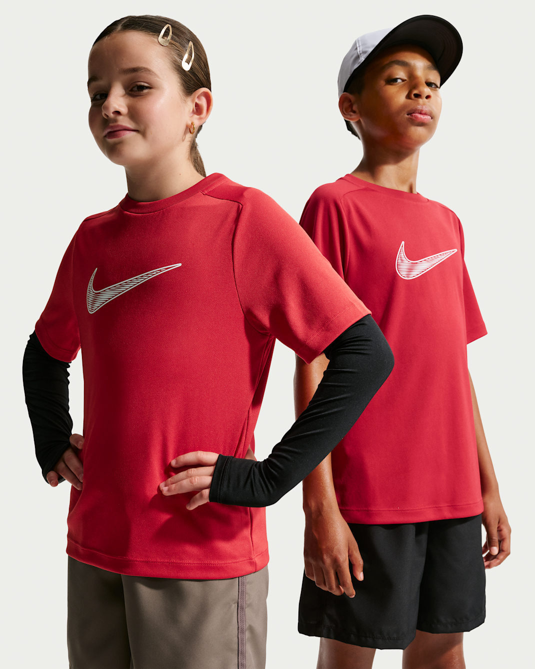 Maglia a manica corta Dri-FIT Nike Multi – Ragazzo - Tough Red/Bianco
