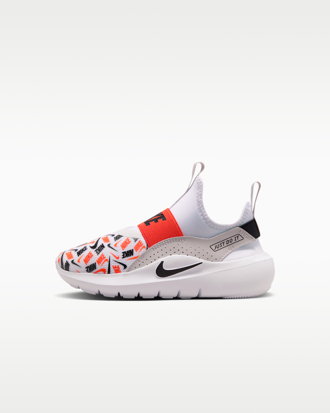나이키 플렉스 러너 리틀키즈 신발 - 화이트/세이프티 오렌지/배스트 그레이/블랙