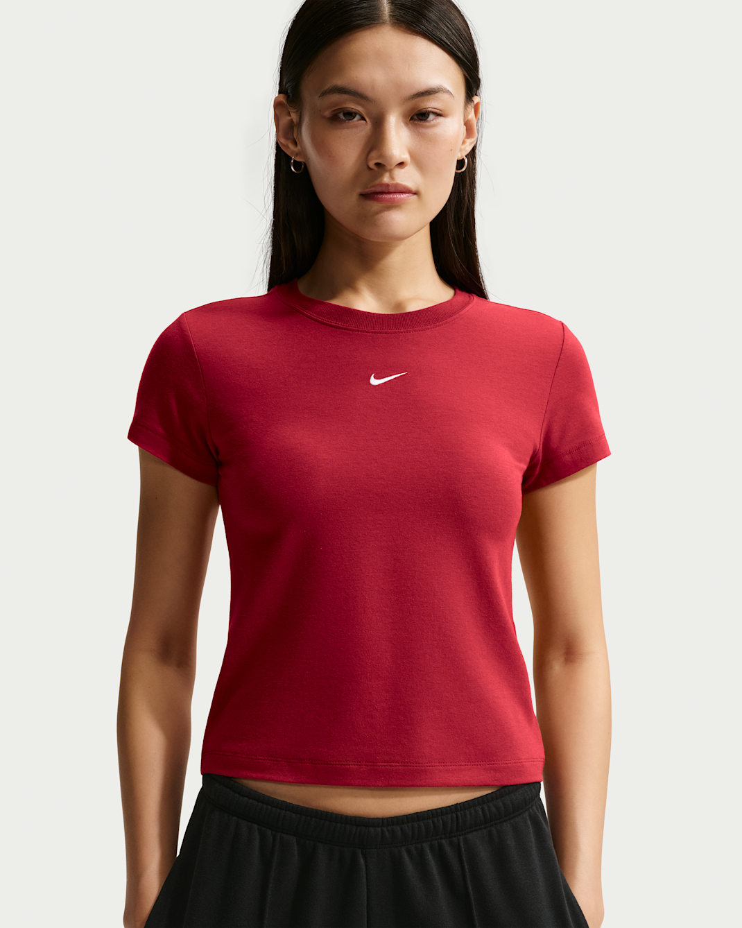 Nike Sportswear Chill Knit T-skjorte til dame - Team Crimson/Hvit