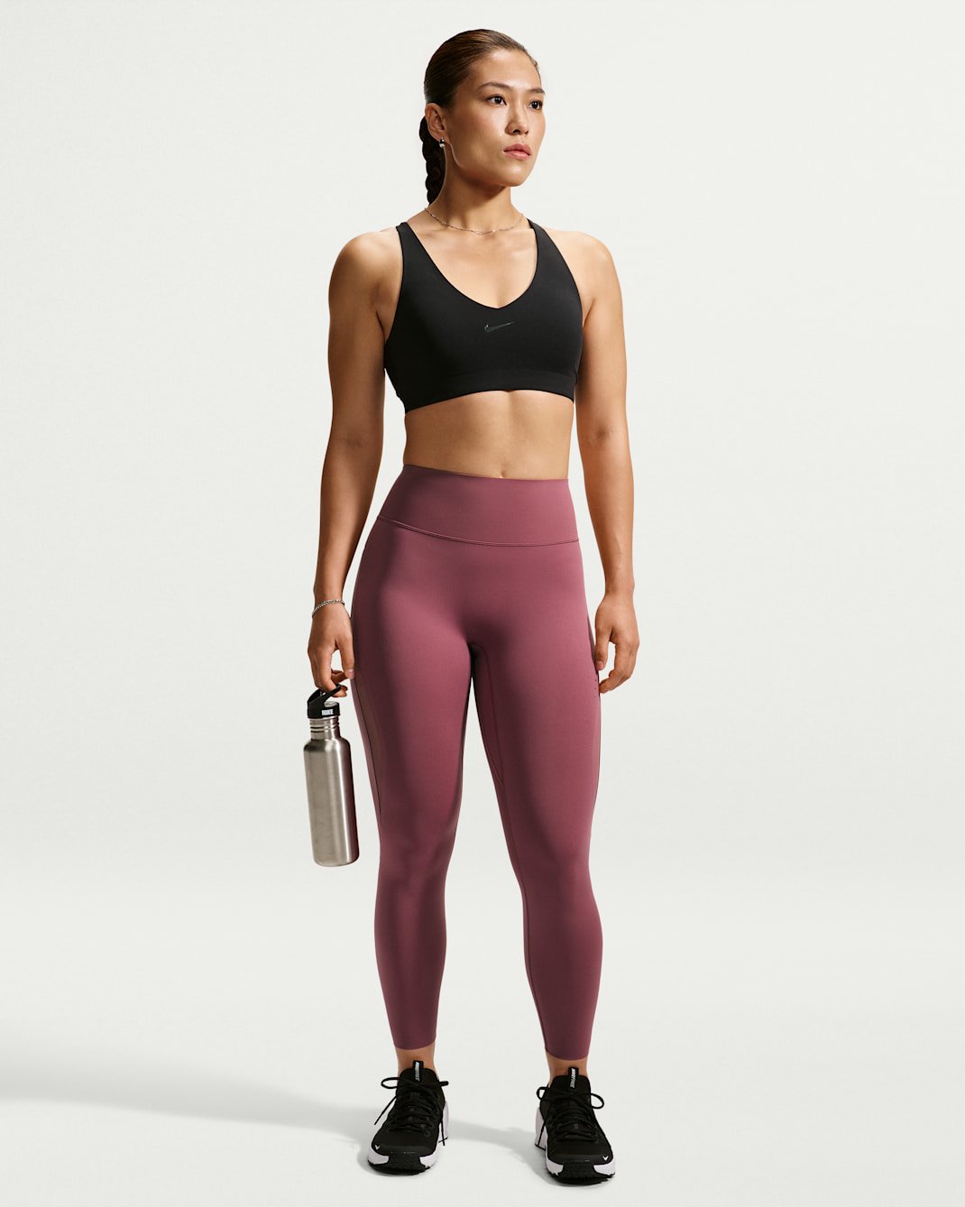 Nike Universa Women's High-Waisted 7/8 Mesh Leggings - Pink Smoke/Pink Smoke/Mystic Dates