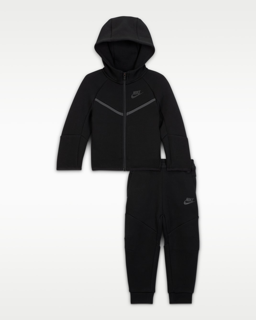 Conjunto de 2 piezas de Tech Fleece de cierre completo para bebé (12 a 24 meses) Nike Sportswear - Negro