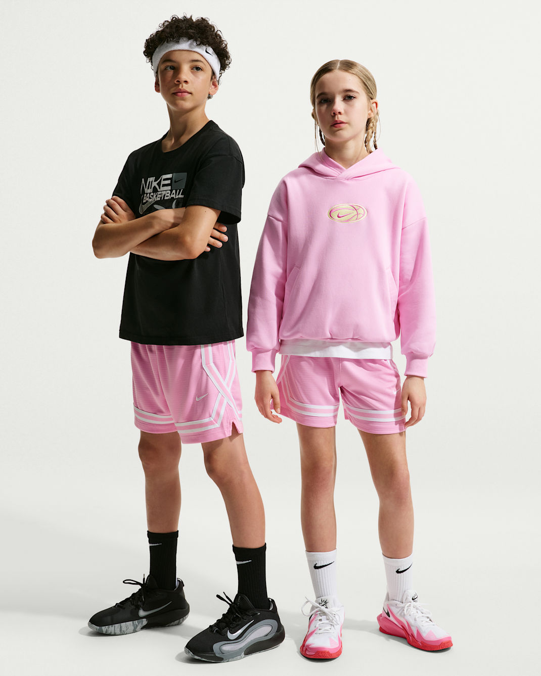 Nike Crossover Big Kids' Dri-FIT 5" Basketball Shorts - Pink Rise/White