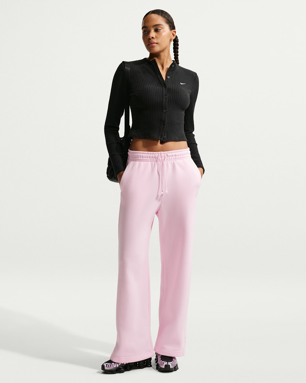 Nike Sportswear Phoenix Fleece Women's High-Waisted Wide-Leg Pants - Pink Foam