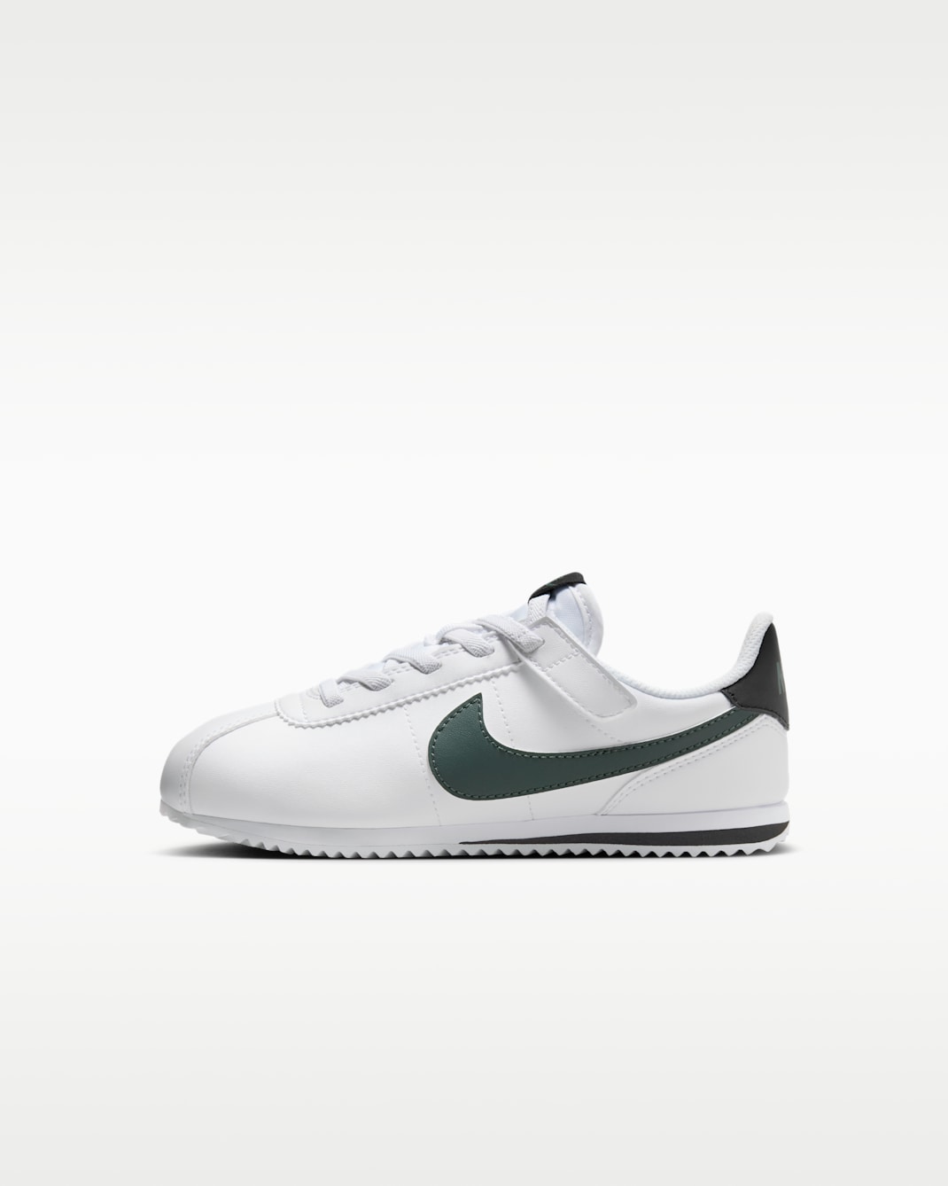 Nike Cortez EasyOn Little Kids' Shoes - White/Black/Vintage Green