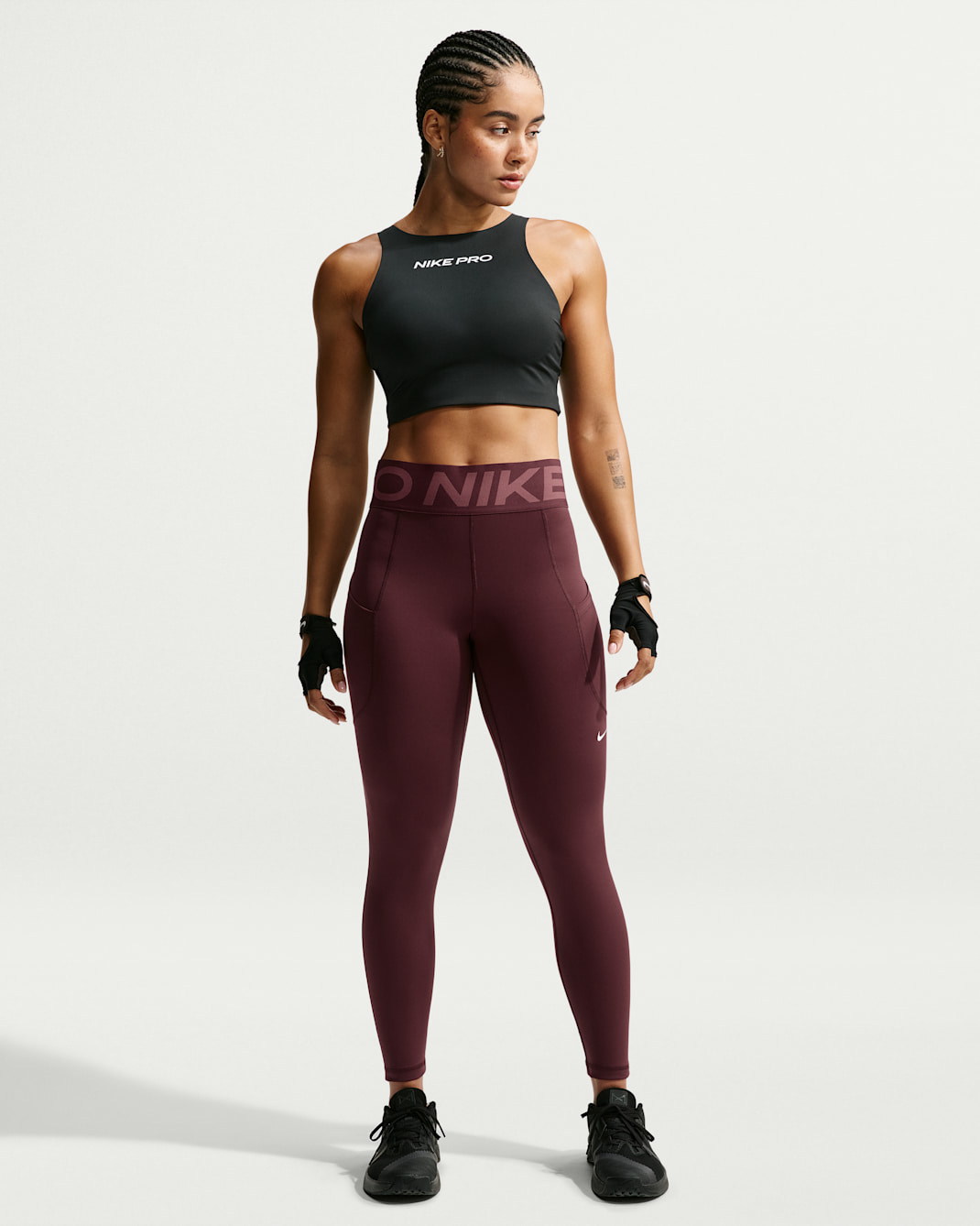 Nike Pro Sculpt Women's High-Waisted 7/8 Leggings with Pockets - Mystic Dates/White