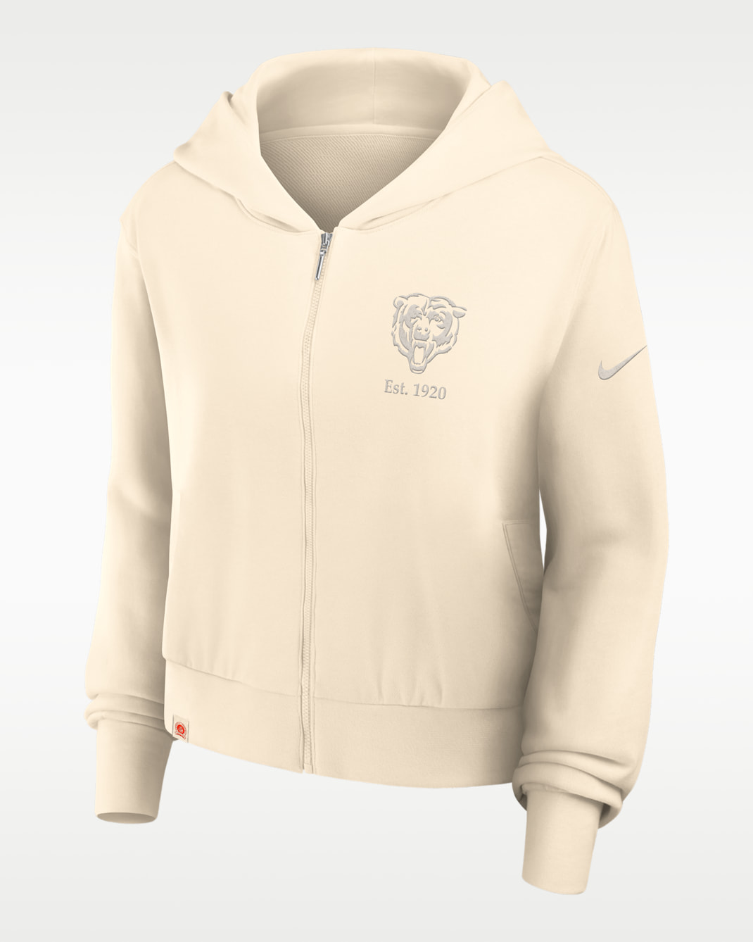 Chicago Bears Established Women’s Nike NFL Full-Zip Hoodie - Natural