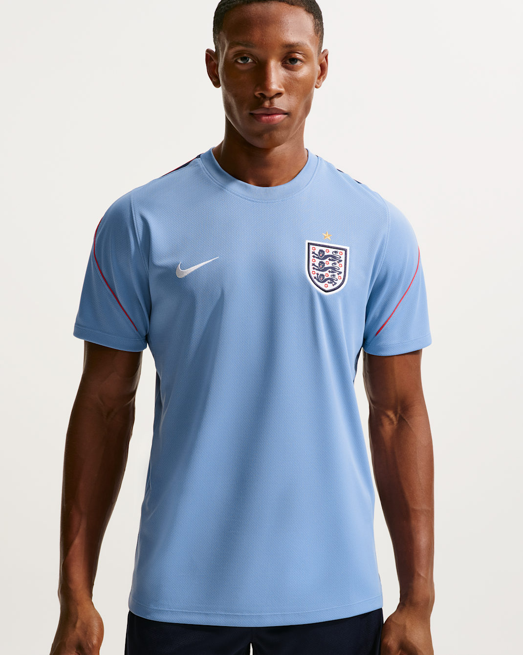 England Strike Men's Nike Soccer Dri-FIT Short-Sleeve Top - Work Blue/Obsidian/White