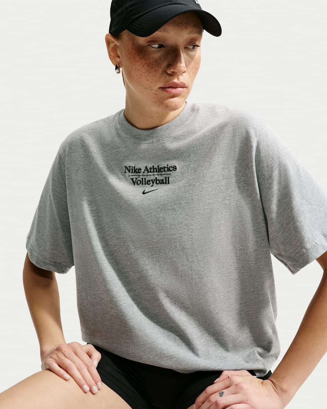 Nike Volleyball Women's Boxy T-Shirt - Dark Grey Heather