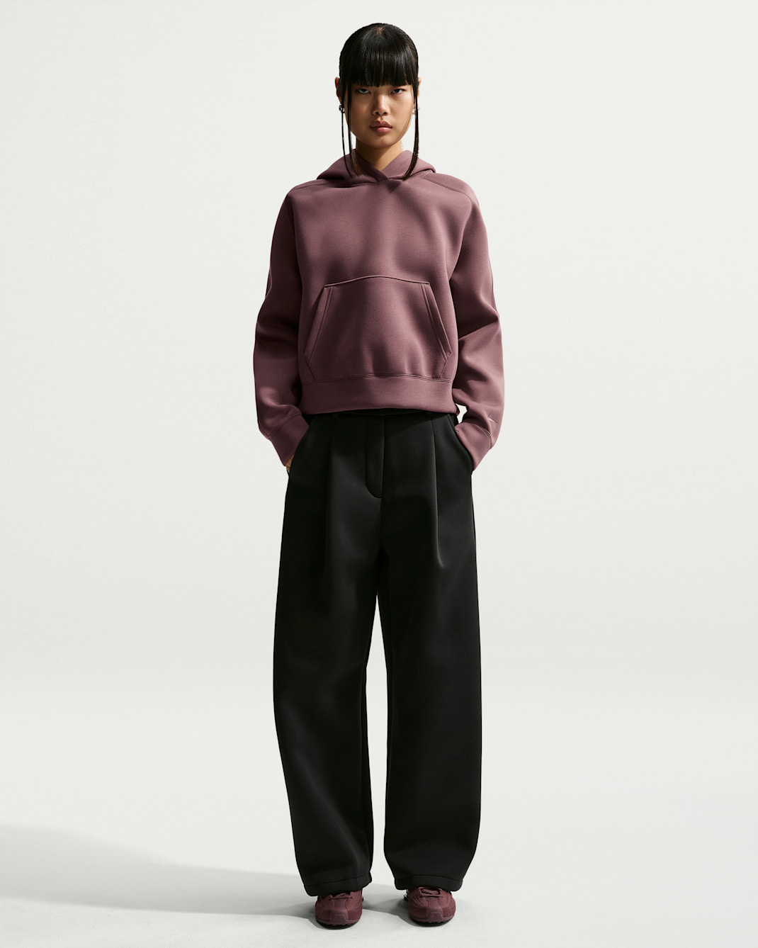 Pantalon ample taille mi-haute Nike Pregame Fleece pour femme - Noir/Noir/Noir/Noir