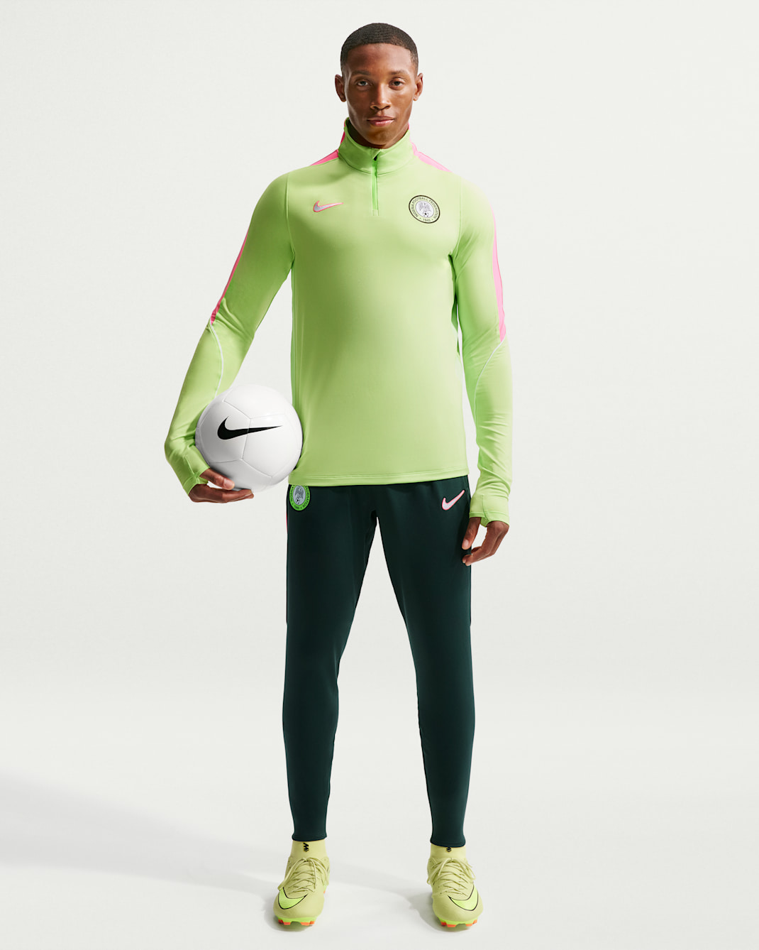 Nigeria Strike Men's Nike Dri-FIT Soccer Knit Pants - Pro Green/Hyper Pink/White