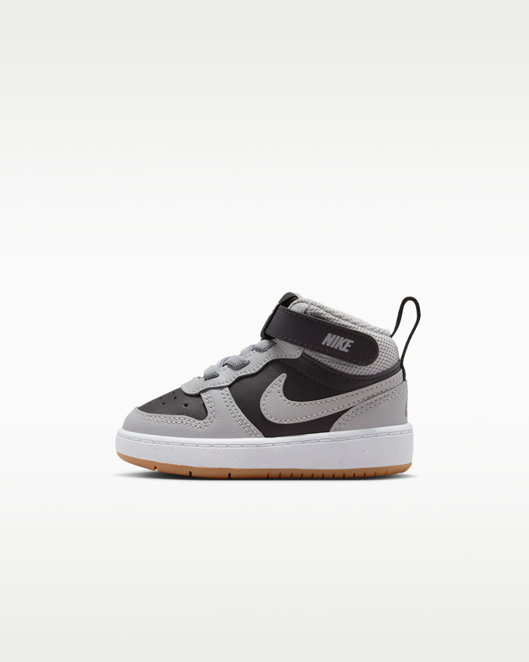 Nike Court Borough Mid 2 Baby/Toddler Shoes - Black/White/Gum Medium Brown/Light Smoke Grey