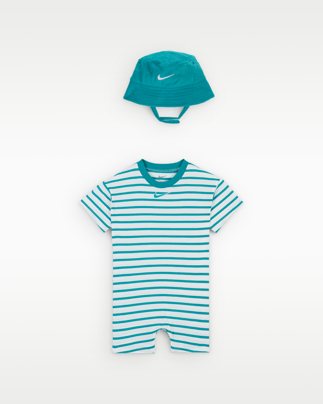 Nike Baby (12-24M) Short Sleeve Romper with Bucket Hat - Dusty Cactus