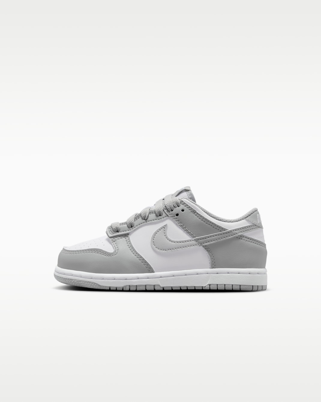 Nike Dunk Low Little Kids' Shoes - White/White/Light Smoke Grey
