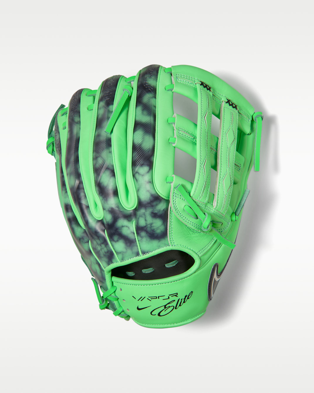 Nike Vapor Elite "Ronald Acuña Jr." Baseball H-Web Fielding Glove - Right-Hand Throw - Illusion Green/Illusion Green