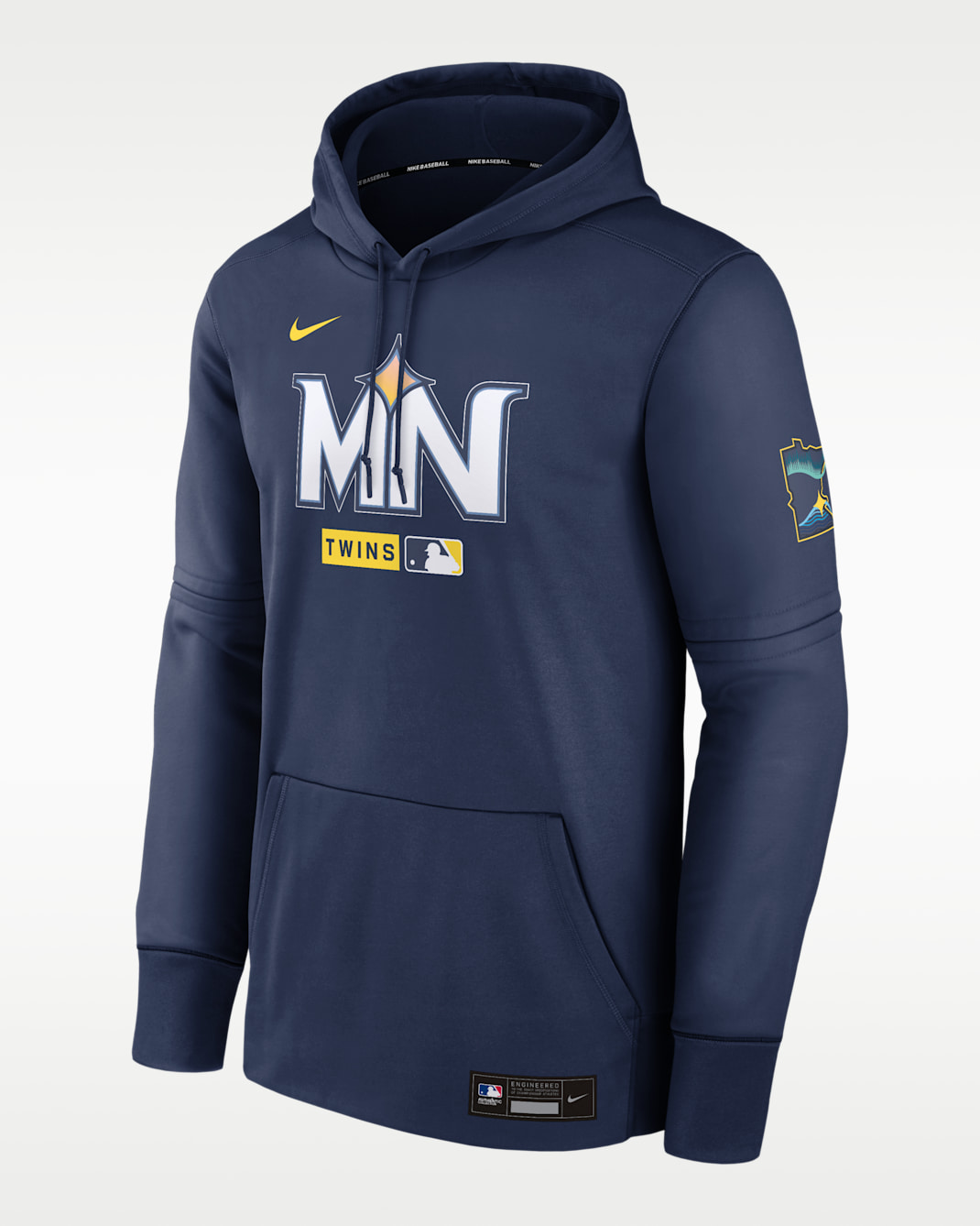 Minnesota Twins Authentic Collection City Connect Men's Nike Therma MLB Pullover Hoodie - Navy