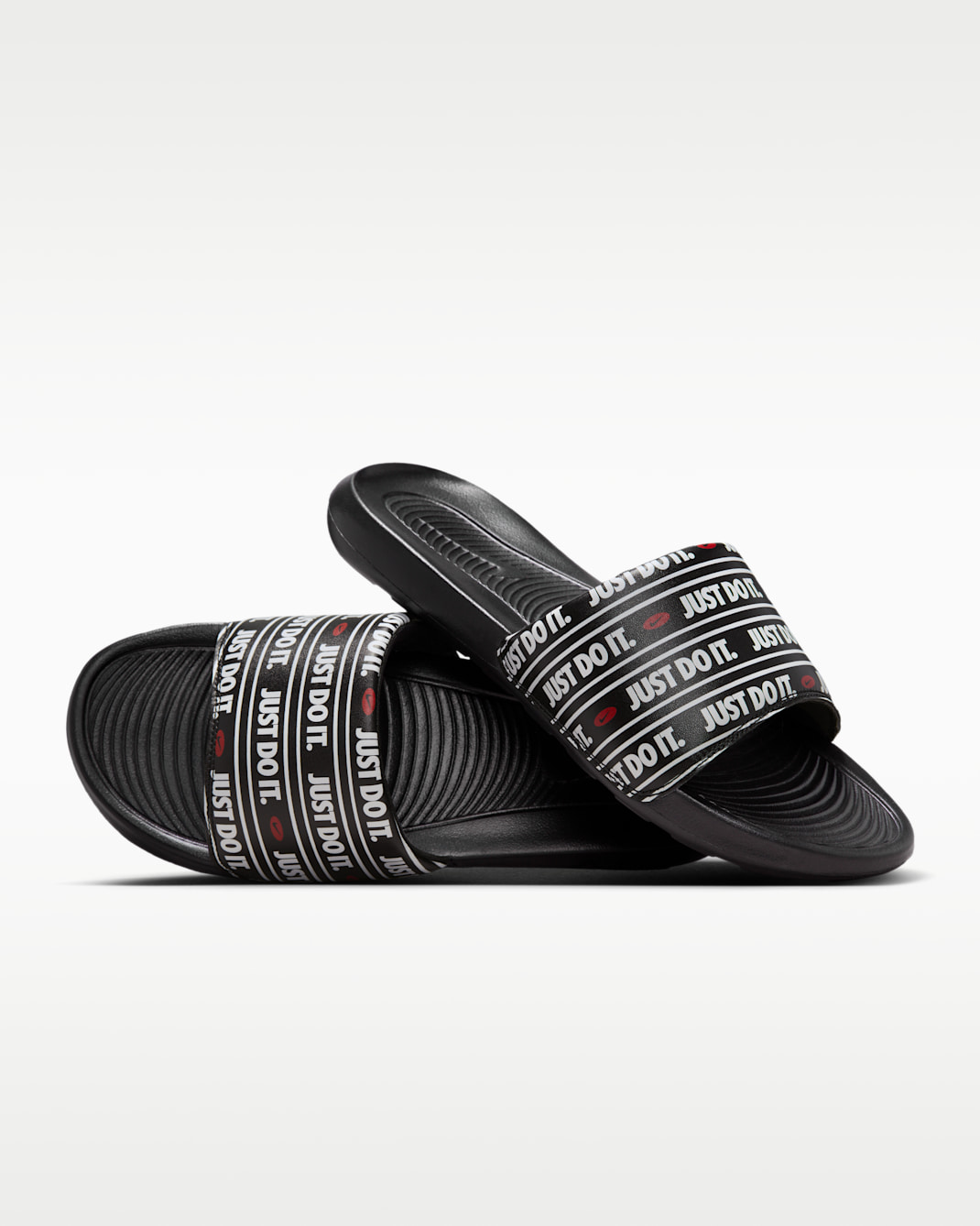 Nike Victori One Men's Printed Slides - Black/White/University Red