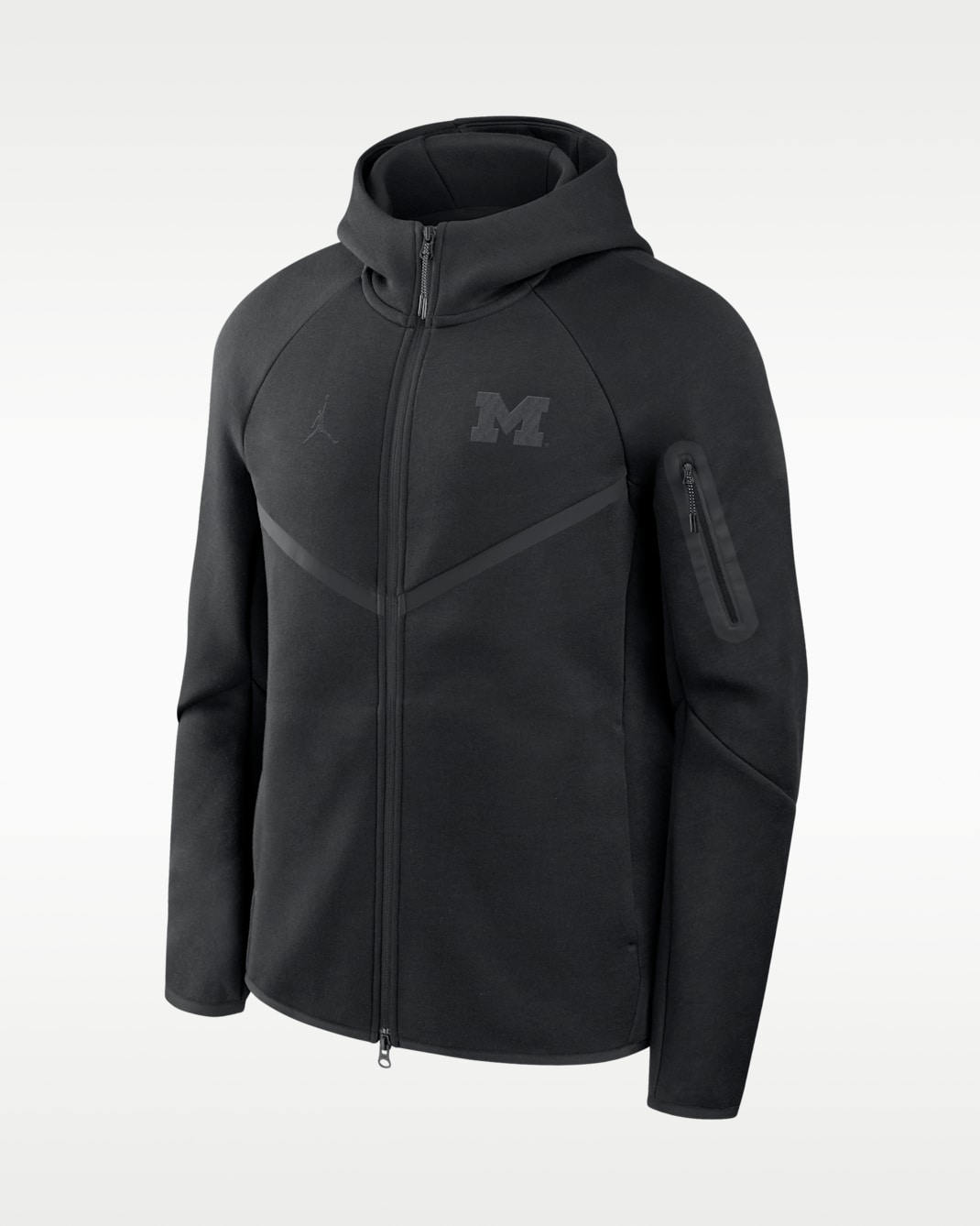 Chamarra universitaria Nike con gorro de cierre completo para hombre Michigan Tech Fleece - Negro