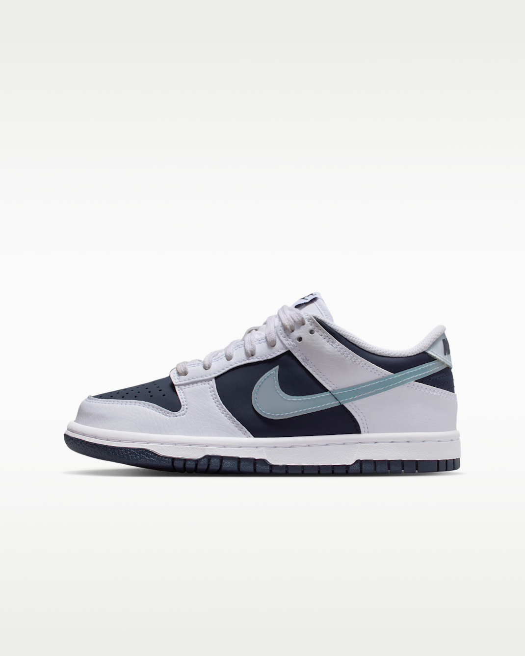 Tenis para niños grandes Nike Dunk Low - Blanco/Azul royal intenso/Obsidiana/Azul militar claro