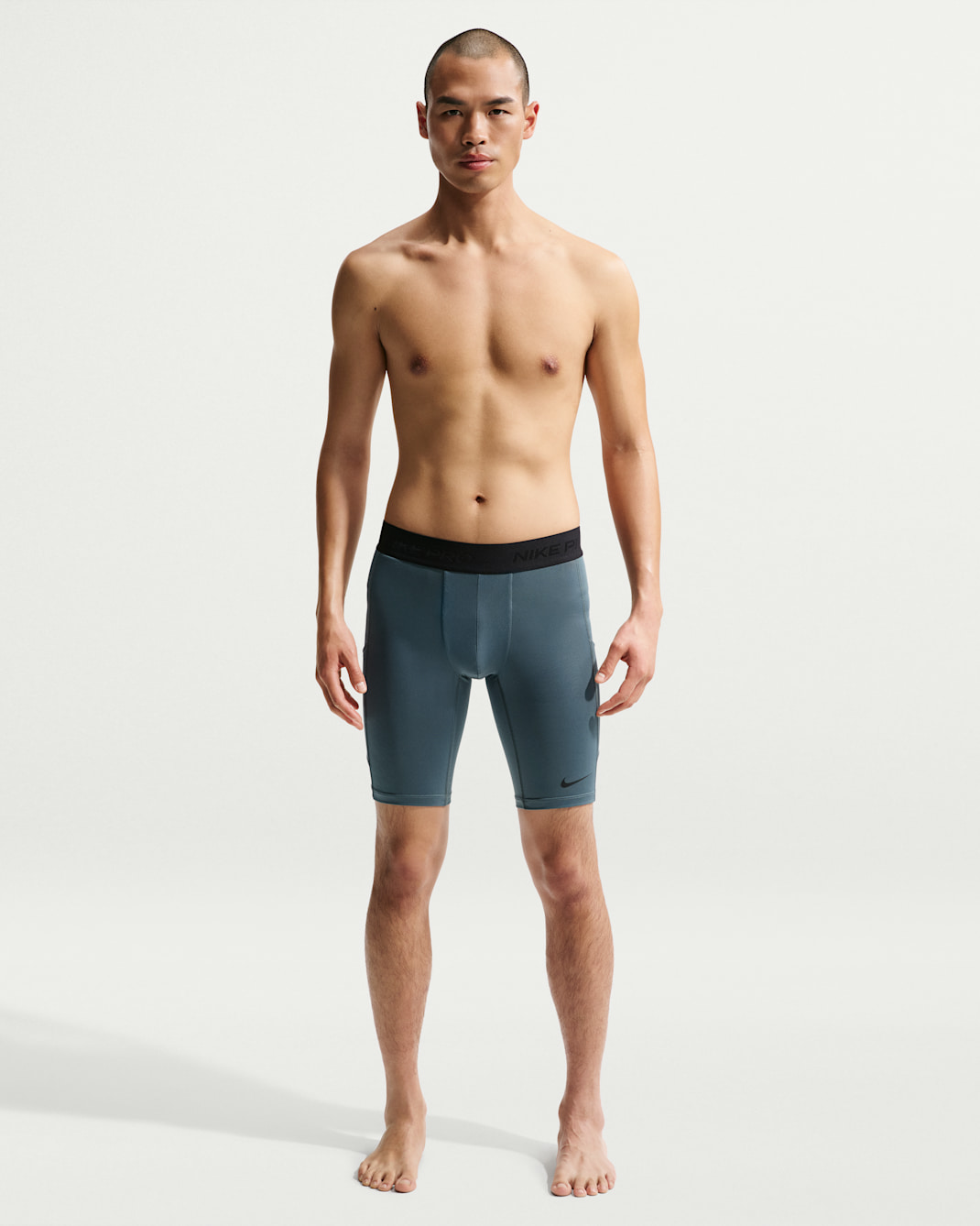 나이키 프로 남성 드라이 핏 피트니스 롱 쇼츠 - 미네랄 슬레이트/블랙