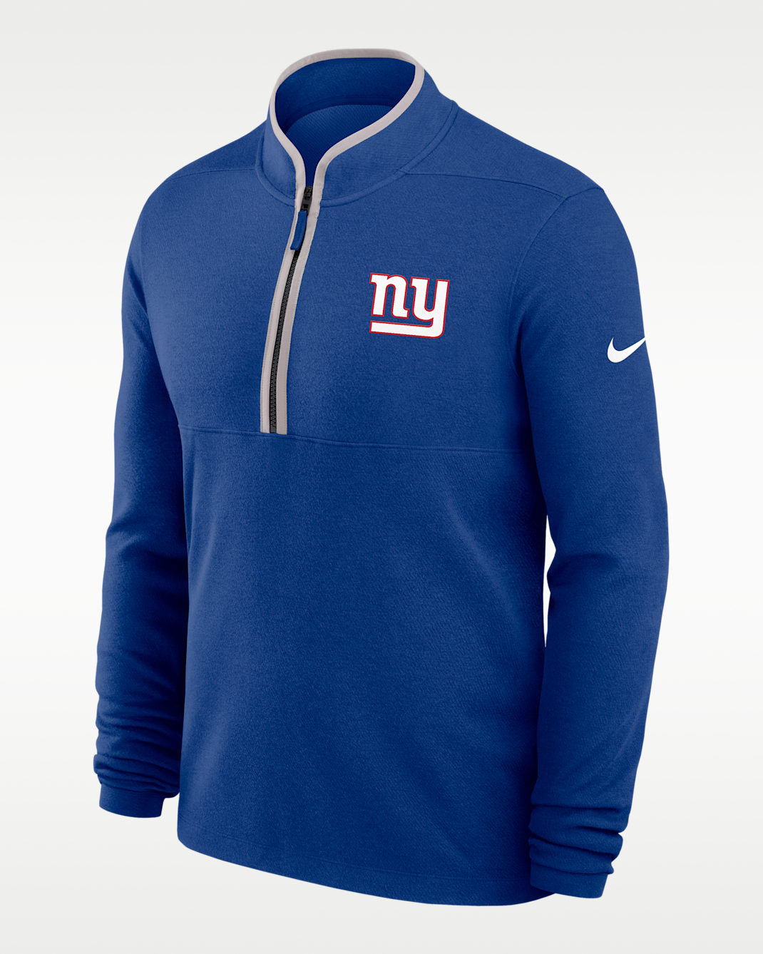New York Giants Logo Victory Men's Nike Dri-FIT NFL 1/2-Zip Long-Sleeve Top - Blue