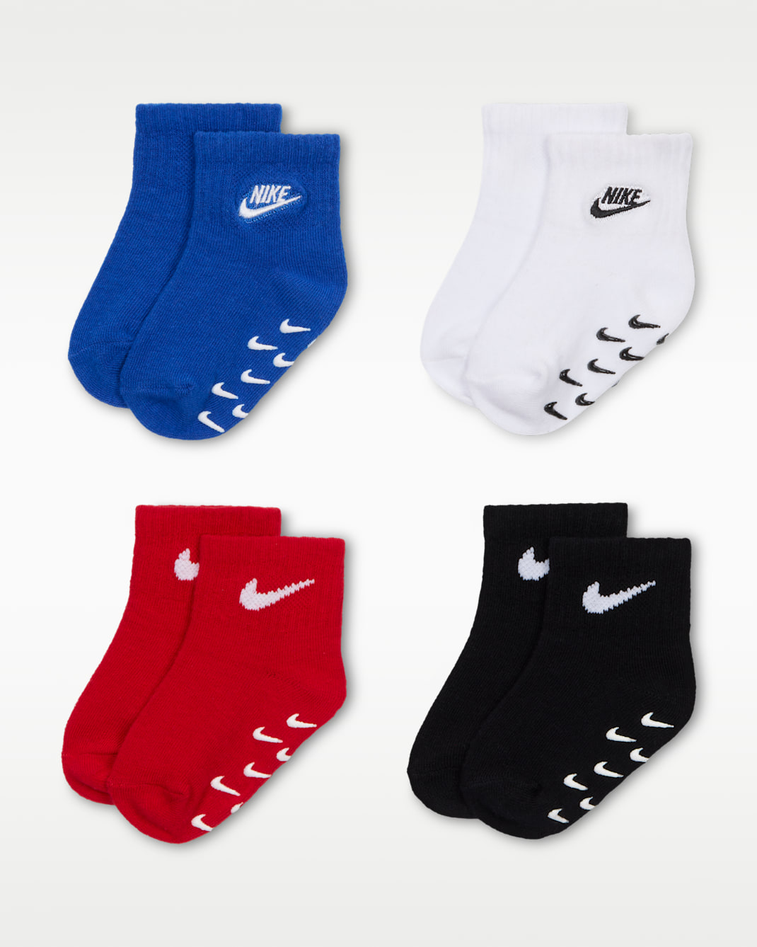 Nike Baby (3-6M) Logo Gripper Socks (4 Pairs) - Game Royal