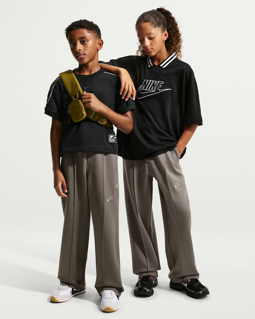Nike Sportswear Collection Older Kids' (Boys') Polyknit Trousers - Cave Stone/Volt/Cave Stone