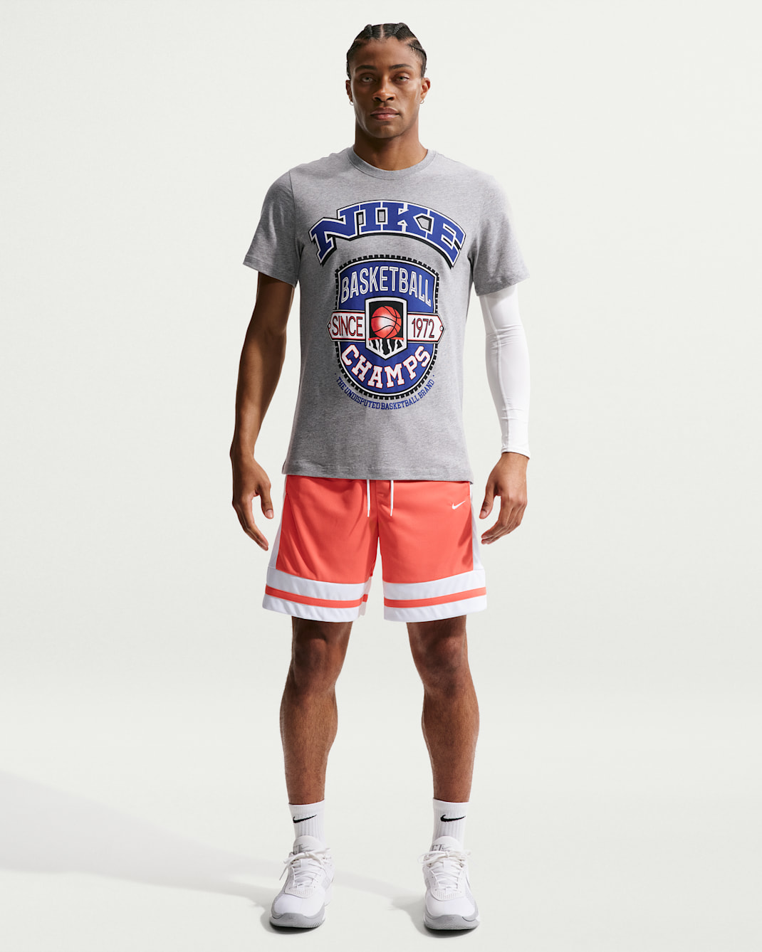 Nike Men's Dri-FIT 8" Basketball Shorts - Turf Orange/White/Turf Orange/White