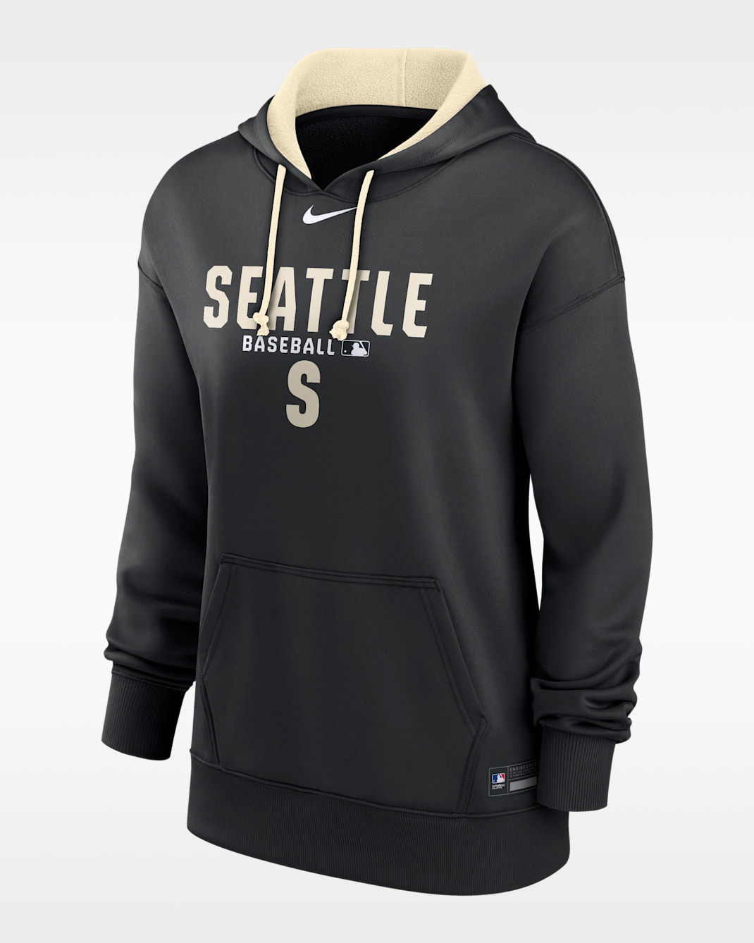 Seattle Mariners Authentic Collection Alt Logo Women's Nike Therma MLB Pullover Hoodie - Black