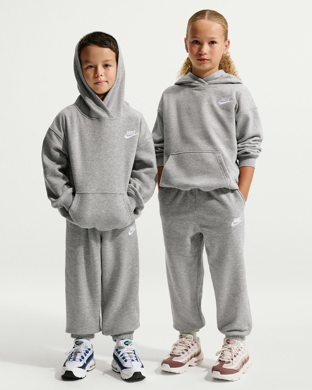 Nike Club Fleece Little Kids' Oversized 2-Piece Set - Dark Grey Heather