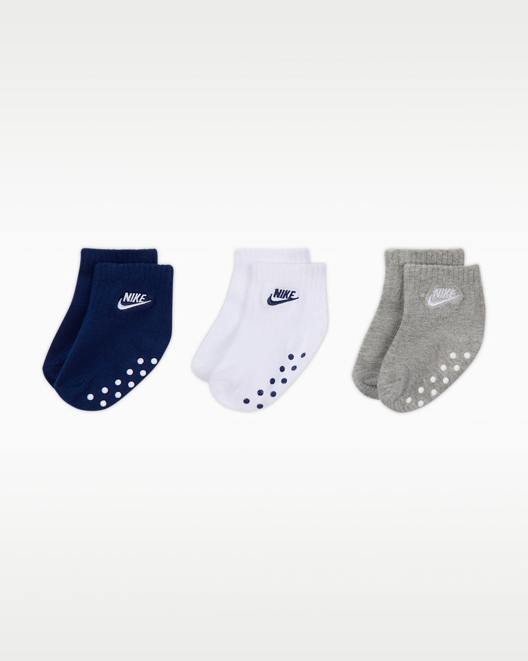 Nike griffige Knöchelsocken für Babys (6–12 M) (3 Paar) - Blue Void