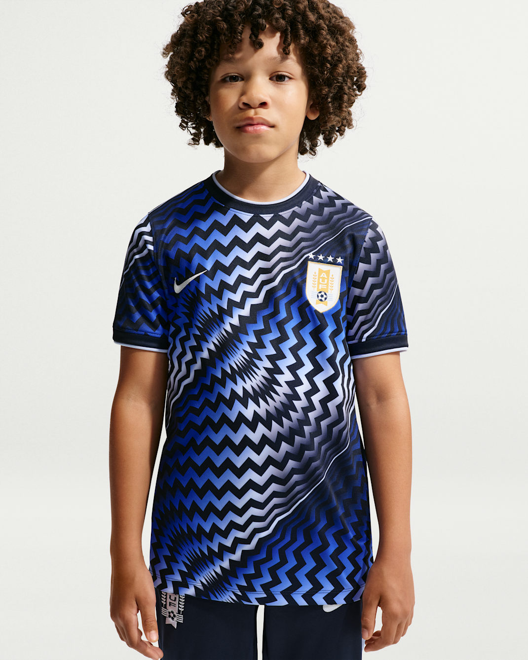 Uruguay Big Kids' Nike Dri-FIT Soccer Pre-Match Short-Sleeve Top - Obsidian/Summit White