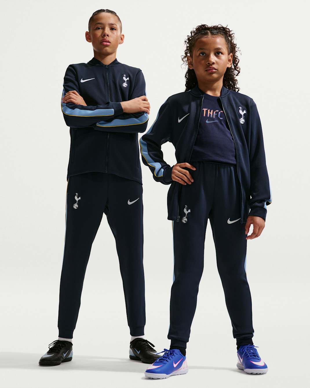 Stickad fotbollstracksuit Tottenham Hotspur Strike Nike Dri-FIT för ungdom - Obsidian/Light Blue/Varsity Maize/Vit