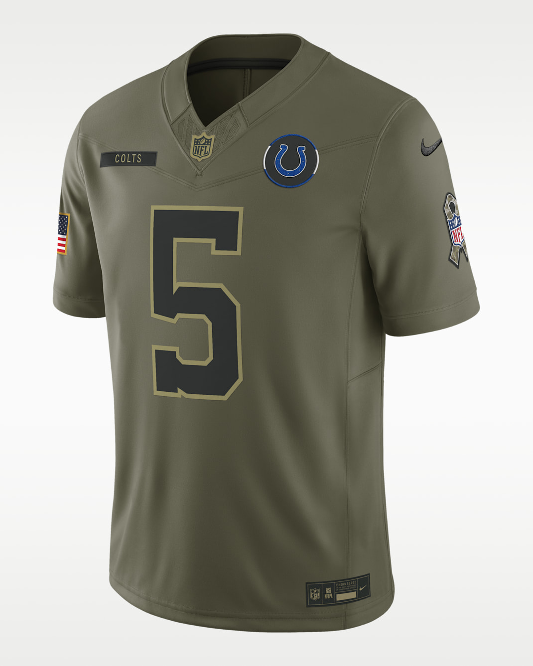 Jersey Nike Dri-FIT de la NFL Limited para hombre Anthony Richardson Sr. Indianapolis Colts Salute to Service - Oliva