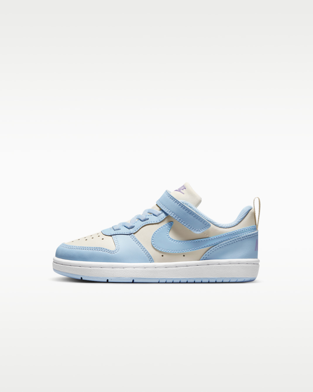 Nike Court Borough Low Recraft Younger Kids' Shoes - Soft Pearl/Hydrangeas/White/Celestine Blue