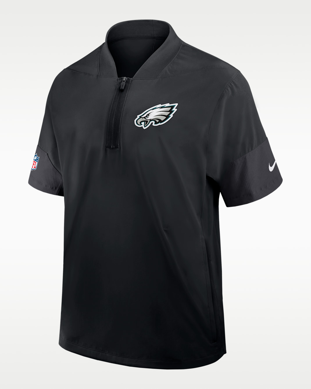 Philadelphia Eagles Sideline Coach Men's Nike NFL 1/2-Zip Short-Sleeve Jacket - Black