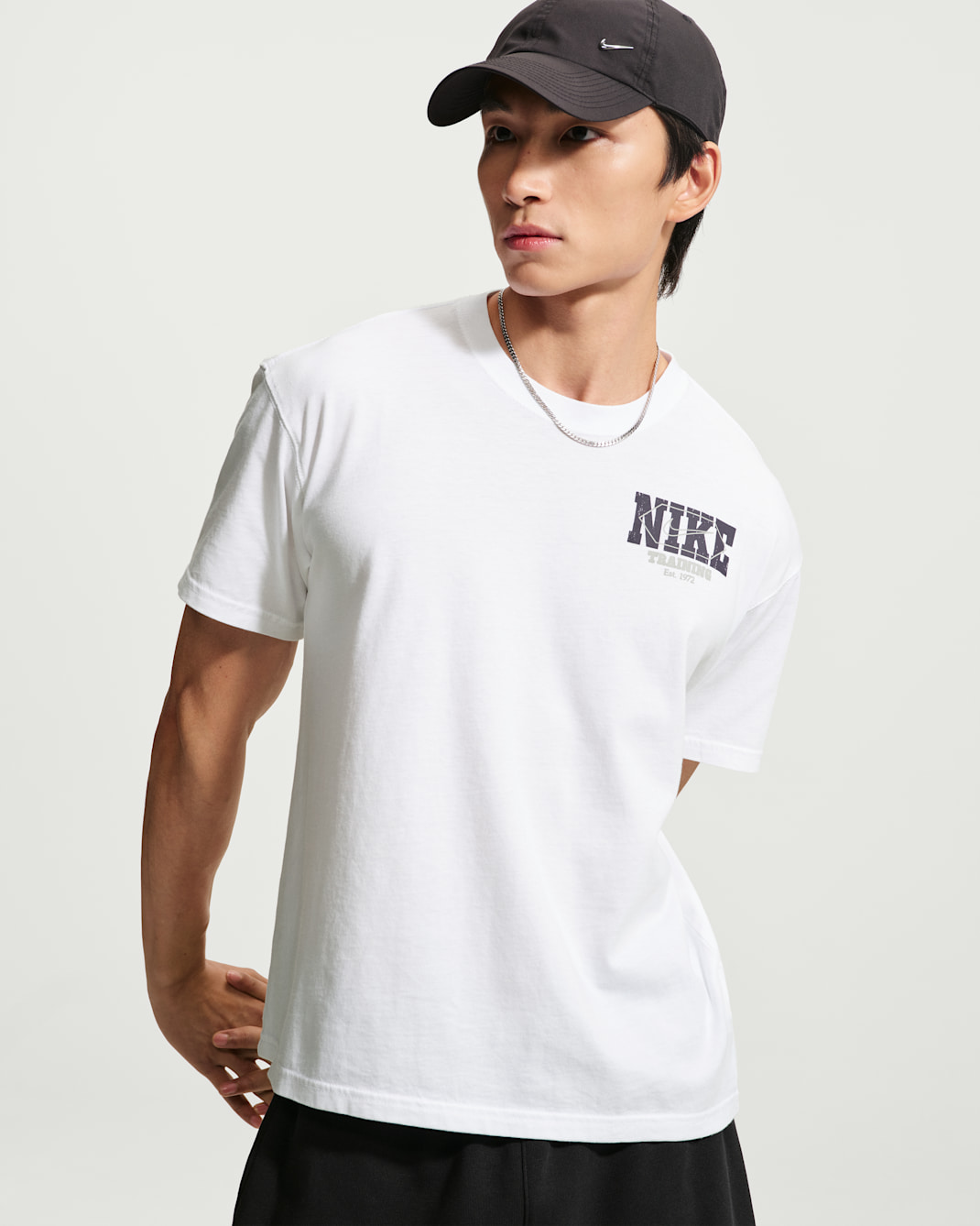 เสื้อยืดผู้ชาย Nike - ขาว/Purple Dynasty