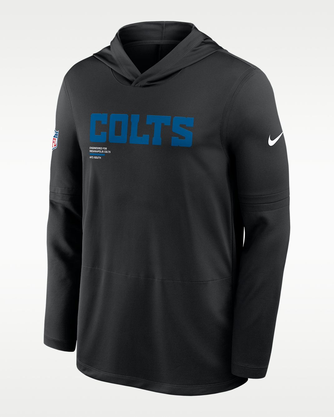 Indianapolis Colts Pure Fury Sideline Men's Nike Dri-FIT NFL Long-Sleeve Hooded Top - Black
