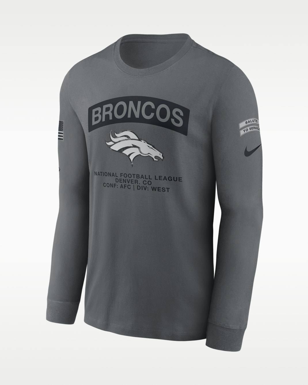 Denver Broncos Salute to Service Men's Nike NFL Long-Sleeve T-Shirt - Grey