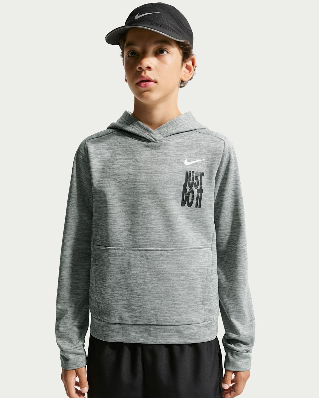 Nike Trophy Big Kids' (Boys') Therma-FIT Fleece Pullover Hoodie - Smoke Grey/Pure